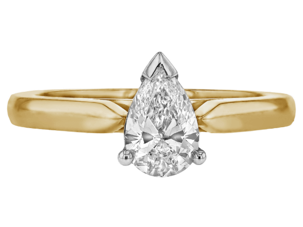 pear shape diamond solitaire engagement ring c363