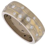 random set diamond mokume gane ring c726