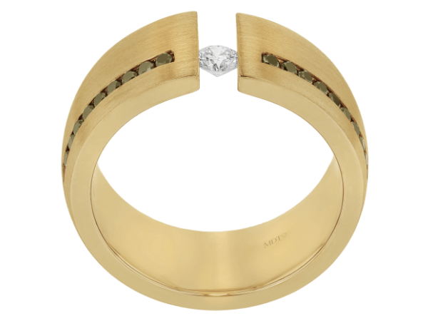 tension set diamond ring with black diamonds c654