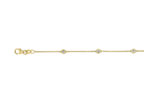 bezel set diamond yellow gold bracelets c1140