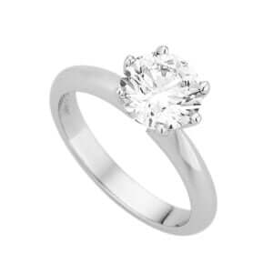 c943 18ct white gold diamond engagement ring with 6 claws 