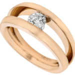 rose gold diamond tension set engagement ring with split band c251