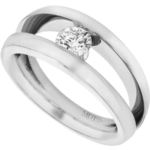 18ct white gold diamond tension set engagement ring with split band c251