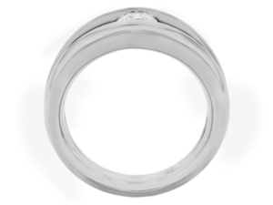 18ct white gold diamond tension set engagement ring with split band c251 -top view -side view