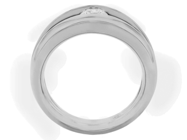 18ct white gold diamond tension set engagement ring with split band c251 -top view -side view