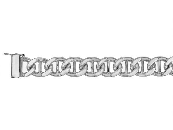 white gold anchor men’s bracelet chain c1130