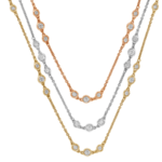 gold bezel set diamond necklace chains c986