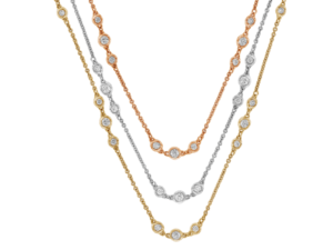 gold bezel set diamond necklace chains c986