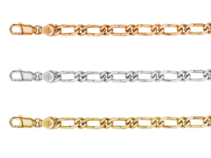 Mens gold figaro bracelet c1138