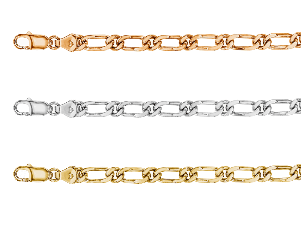 Mens gold figaro bracelet c1138