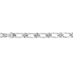 Mens white gold figaro bracelet