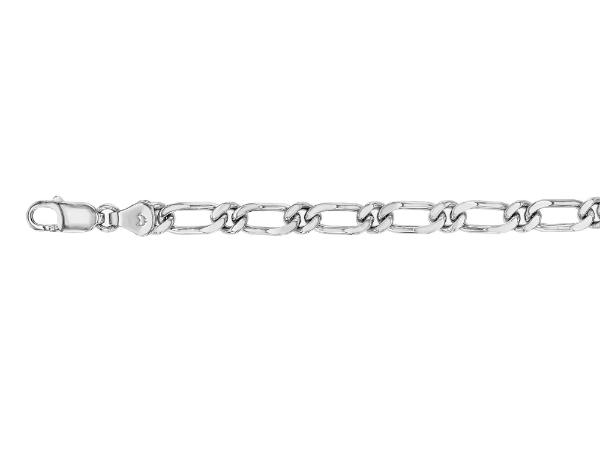 Mens white gold figaro bracelet