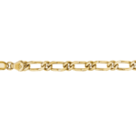 Mens Yellow gold figaro bracelet