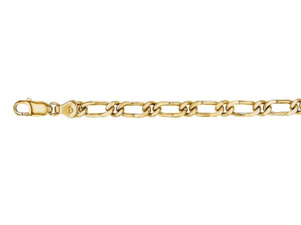 Mens Yellow gold figaro bracelet