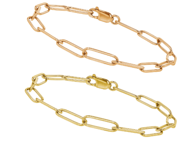 gold paperclip bracelet chains
