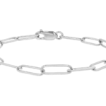 ladies paperclip white gold bracelet