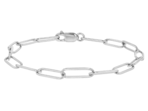 ladies paperclip white gold bracelet