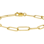 ladies paperclip link yellow gold bracelet chain