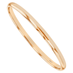 half round polished solid 18ct rose gold bangle