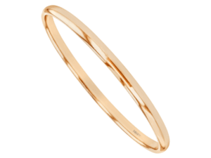 half round polished solid 18ct rose gold bangle