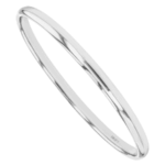 half round polished solid 18ct white gold bangle