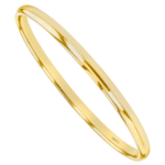 half round polished solid 18ct yellow gold bangle