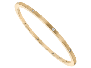 hammer set diamond solid 18ct rose gold bangle