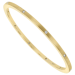 hammer set diamond solid yellow gold bangle