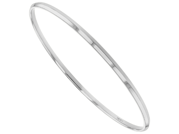 knife edge solid 18ct White gold bangle