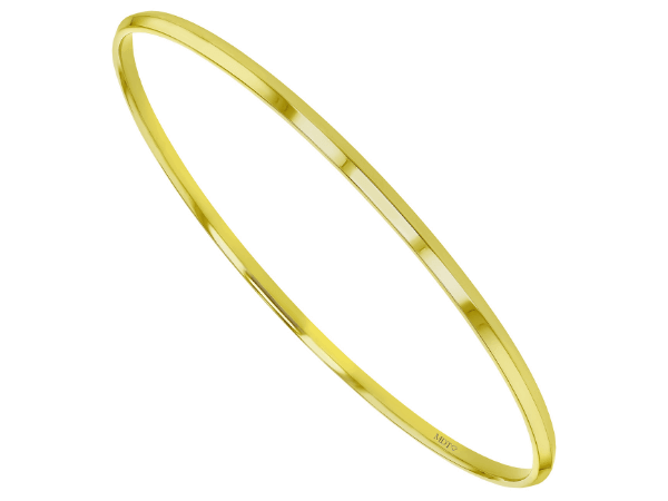 knife edge solid 18ct yellow gold bangle