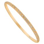 ladies 18ct rose gold random diamond set bangle