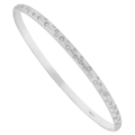 ladies 18ct white gold random diamond set bangle