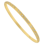 ladies 18ct yellow gold random diamond set bangle