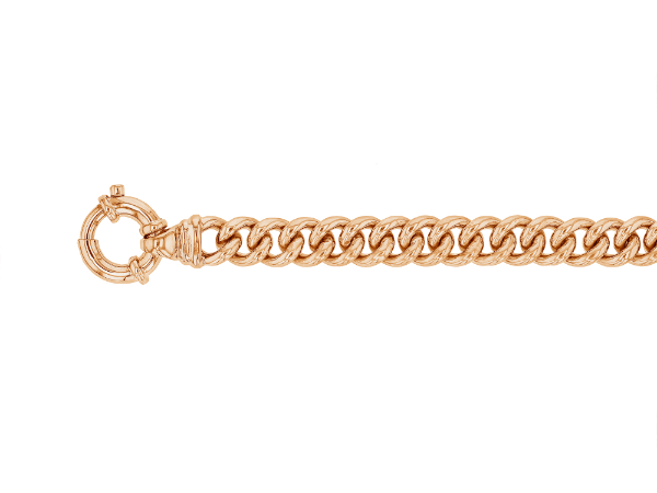 18ct rose gold ladies belcher bracelet