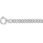 ladies 18ct white gold belcher bracelet