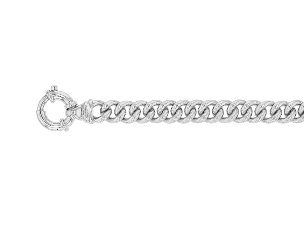 ladies 18ct white gold belcher bracelet