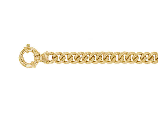ladies 18ct yellow gold belcher bracelet c1136