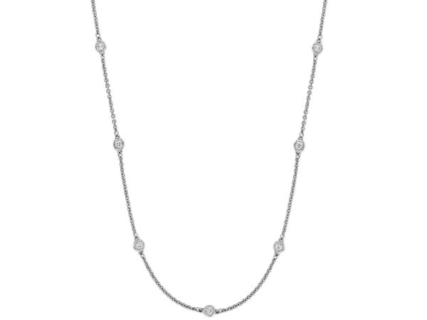 gold bezel set diamond necklace chains c986