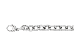 ladies 18ct white gold oval link bracelet
