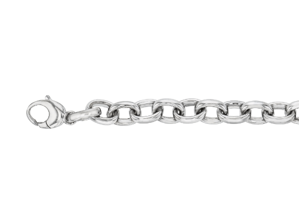ladies 18ct white gold oval link bracelet