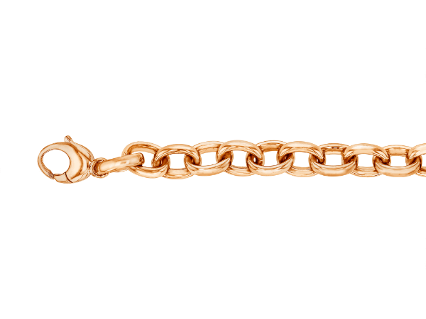 ladies 18ct rose gold oval link bracelet