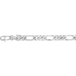 9ct white gold men’s figaro bracelet 3-1 c1130