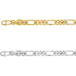 9ct yellow gold and white gold men’s figaro bracelet 3-1 c1130