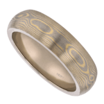 white and yellow gold mokume gane ring with white gold tracks c715