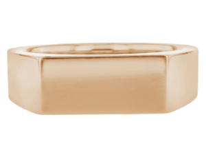 rectangular 18ct rose gold men’s signet ring c258 - Top view