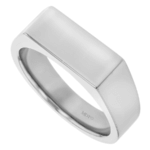 rectangular 18ct white gold men’s signet ring c258