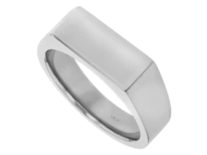 rectangular 18ct white gold men’s signet ring c258
