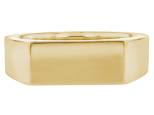 rectangular 18ct yellow gold men’s signet ring c258 - Top view