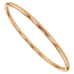 Round Polished Solid 18ct Rose Gold Golf Bangle