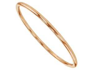Round Polished Solid 18ct Rose Gold Golf Bangle